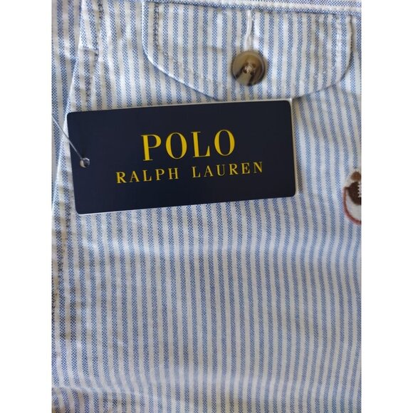 POLO RALPH LAUREN, Cotton shorts, with white and blue stripes, for men, size 36. - Picture 7 of 12